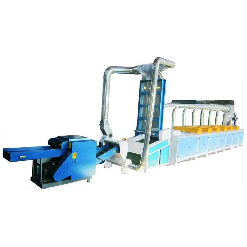 Textile fabric waste recycling machine