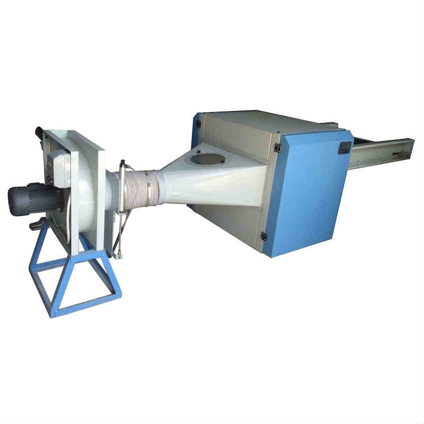 Fiber opening and pillow filling machine with single nozzle